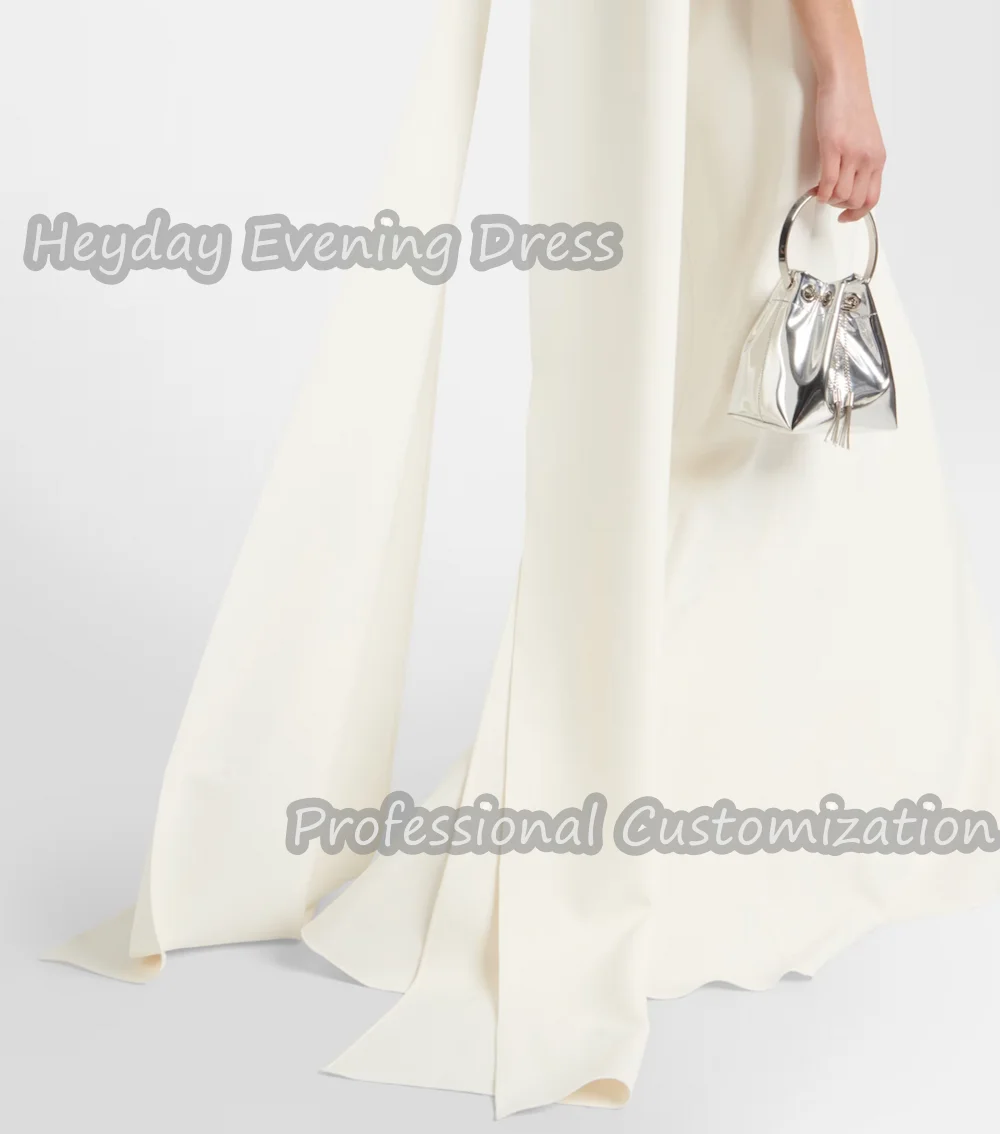 Heyday O-Neck Saudi Arabia Sleeveless A-Line Prom Gown Ruffle Beaded Crepe Ankle Sexy Length Elegant luxury Dress For Women 2024