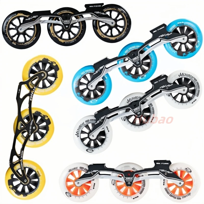 Колеса для скоростных коньков 3*90 мм 3*100 мм 3*110 мм 3*125 мм Роликовые коньки Рамки для роликовых коньков Супер большие 3 колеса