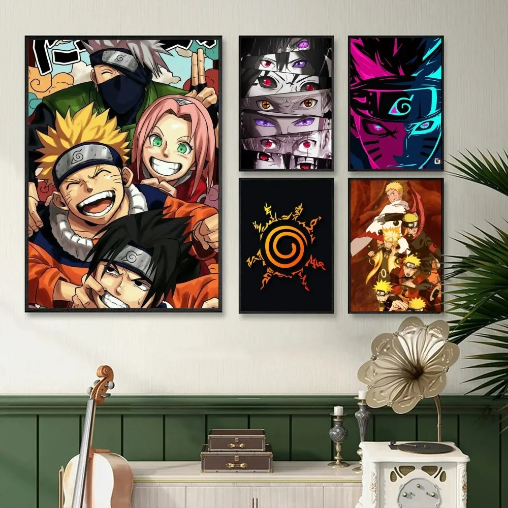 1PC Popular Japan Anime Naruto Uzumaki Poster Self-adhesive Art Waterproof Paper Sticker Coffee House Bar Room Wall Decor