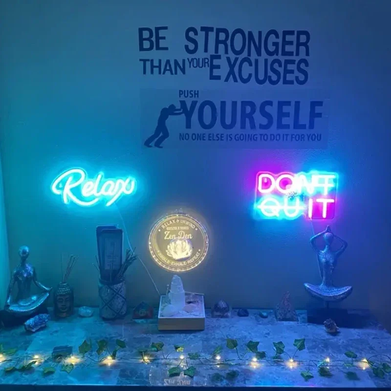 1pc Modern Neon Light USB LED Sign For Home And Party Decor - Relaxing Letter Design For A Relaxing Atmosphere
