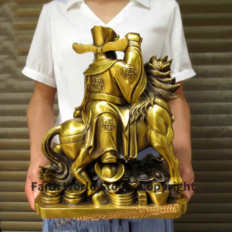 HOME SHOP Company Business booming Money Drawing bring good luck money God of wealth MA SHANG FA CAI brass HORSE statue