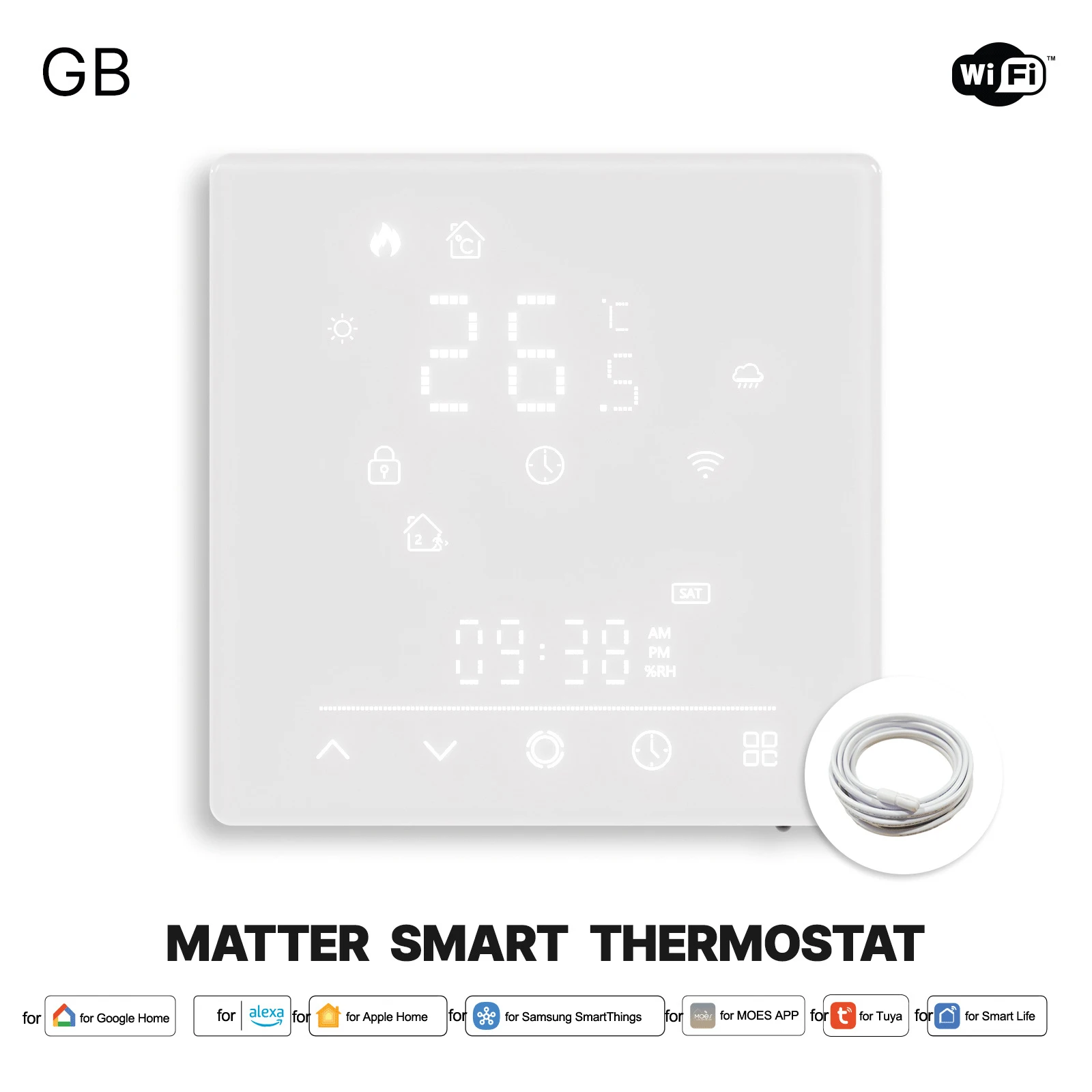 Thermostats 5A GA,GB Smart-Heating Control  Touch Interface For-Tuya For-Smart Life App Electric Floor Heating Smart-Switch