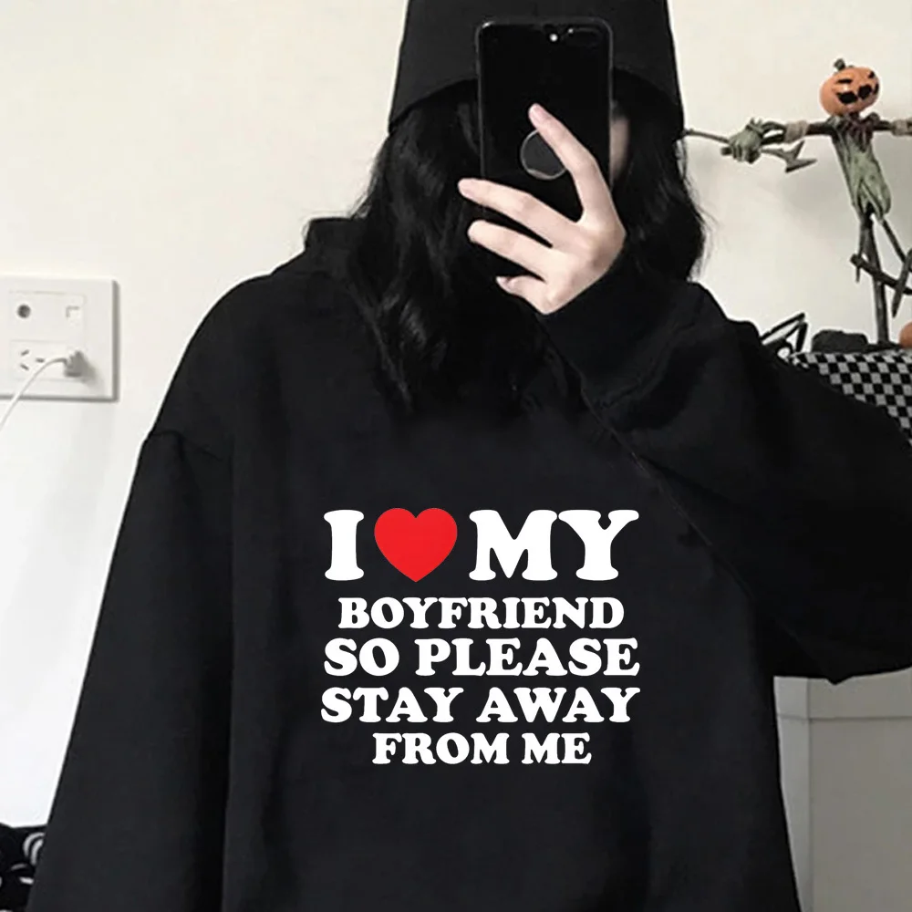 i Love My Boyfriend i Love My Girlfriend hoodie designer harajuku kawaii Y2K teen sweatshirts pullover elegant streetwear winter