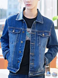 Men's Denim Jacket Short Casual Slim Black Male Jean Coats Button New in High Quality Trendy Cheap Price Stylish Low Cost Size L