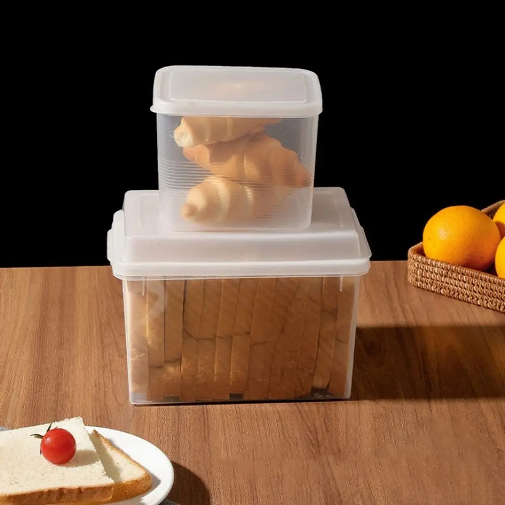 Dustproof Large Capacity Reusable Visible With Lid Sealed Kitchen Accessories Refrigerator Crisper Storage Box Bread Container