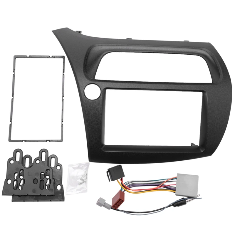 4X For Honda Civic Double Din Fascia Radio Dvd Stereo Cd Panel Dash Mounting Installation Trim Kit Face Frame Bezel