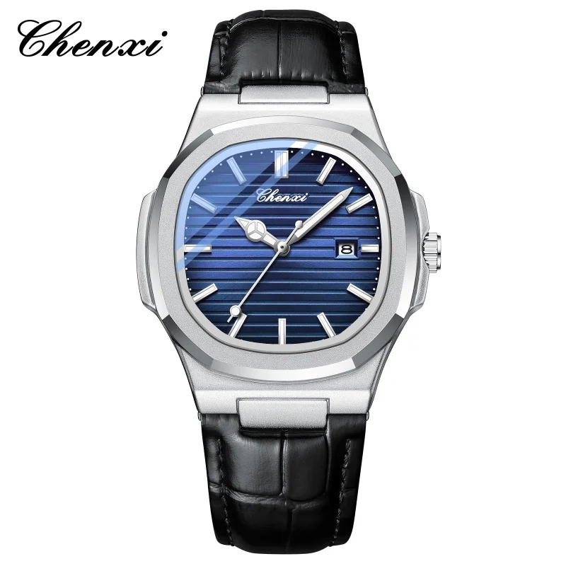 

CHENXI 8222 Men's Quartz Watches Luxury Leather Wristwatch Waterproof Luminous Date Male Clock Watches Gift reloj hombre