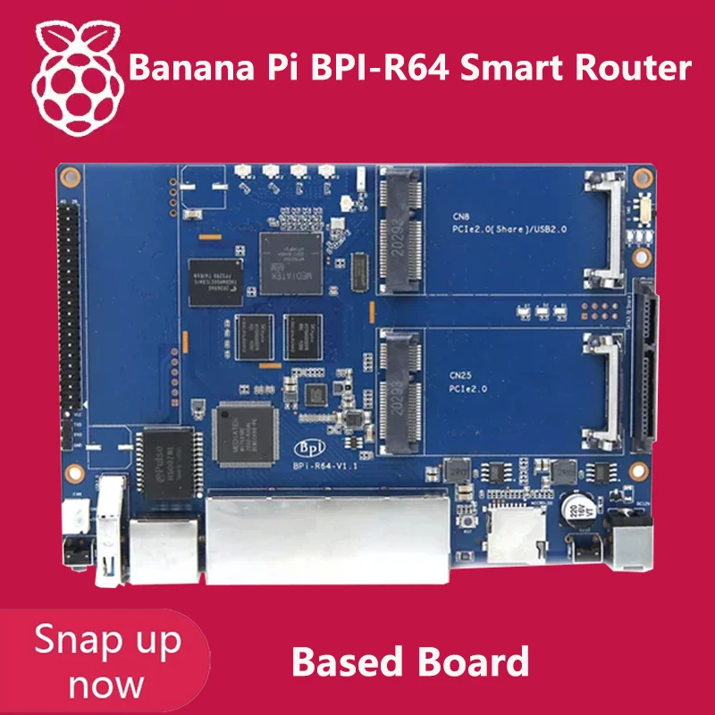 Banana Pi BPI-R64 Based Board Use MediaTek MT7622 64bit 5 Port 10/100/1000 Mb Ethernet Port