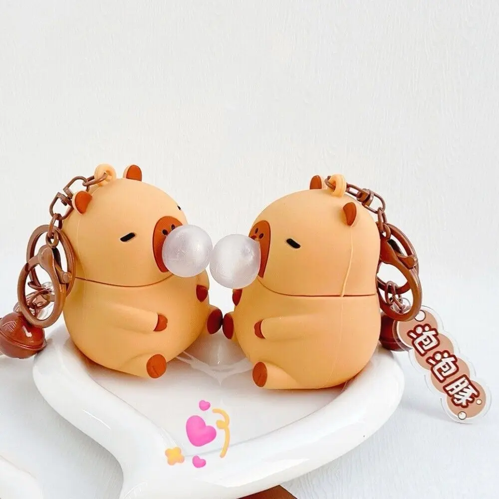 Squeeze Bubble Capybara Pendant Keyring Capybara Spitting Toys Bag Charm Car Keychain Gift