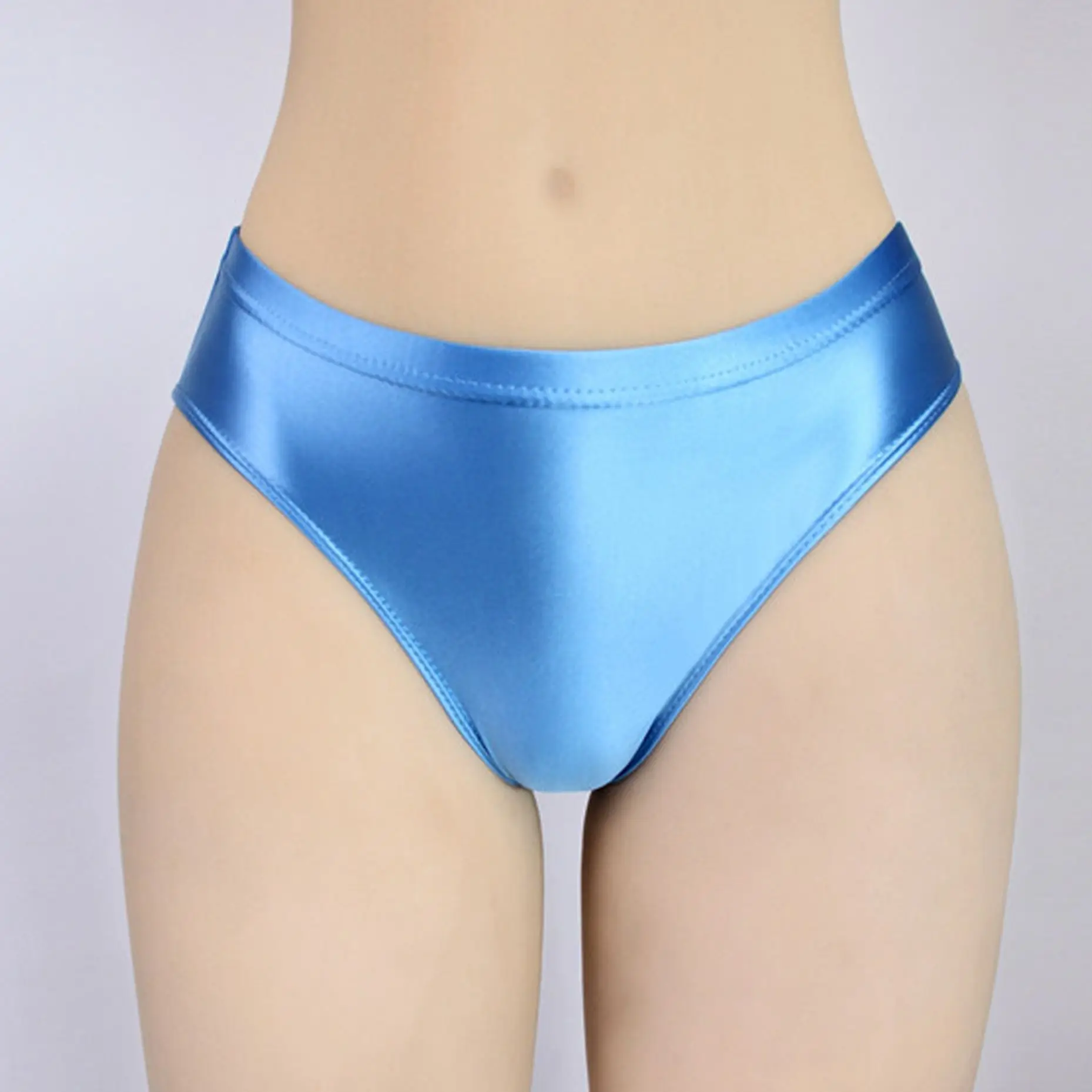 XCKNY – slip en satin brillant, sous-vêtements sexy en peau soyeuse, culotte taille basse, bikini unisexe, Yoga, sport, entraînement