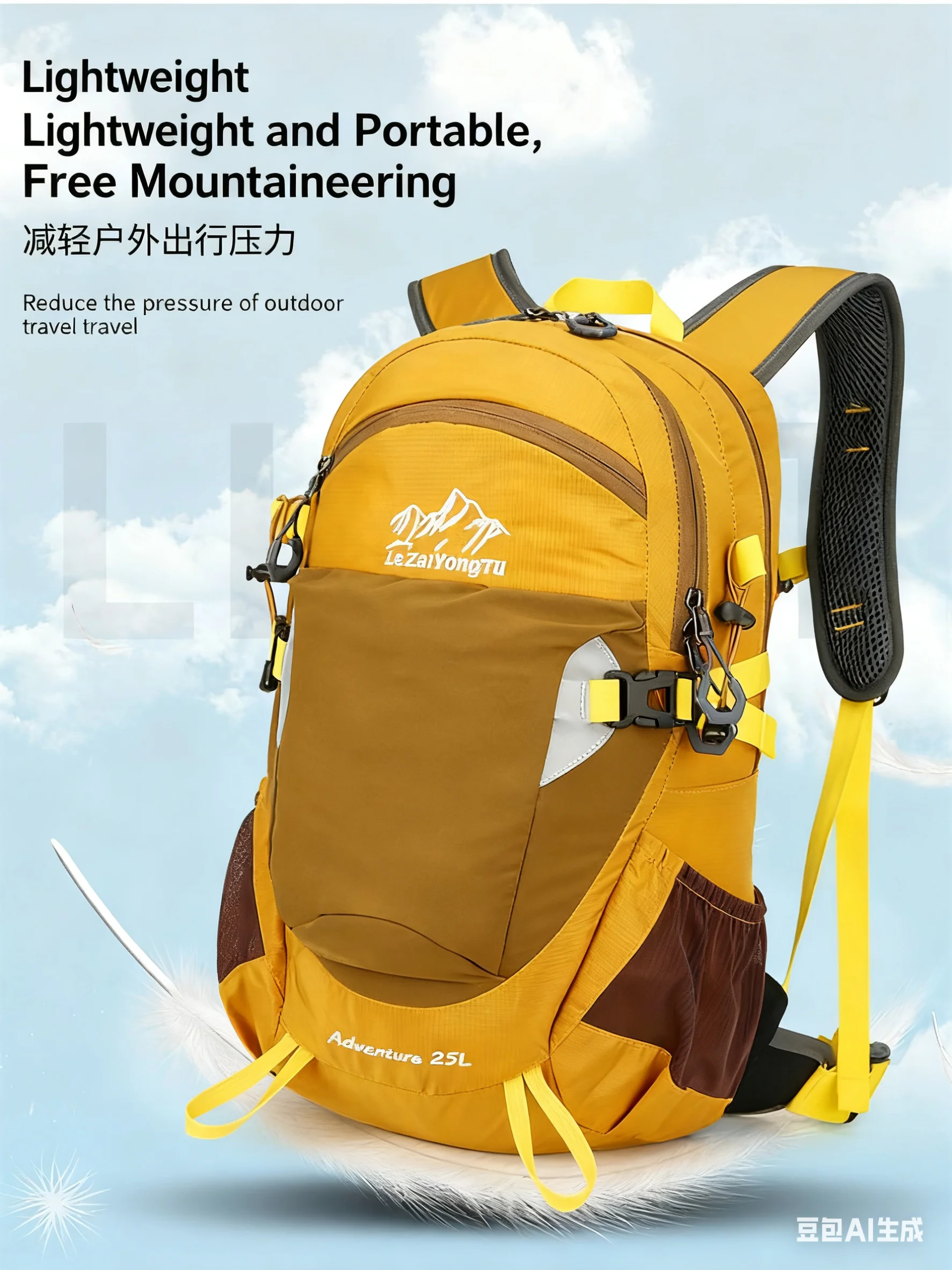

25L Professional outdoor hiking and climbing backpack Water Bladder Compartment Lightweight Camping Travel Bag For Men Women