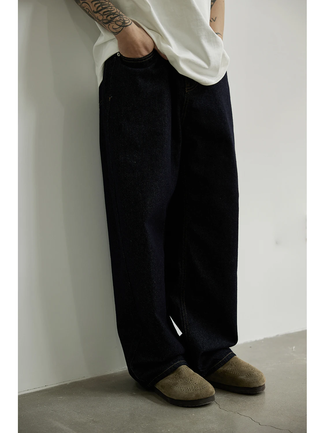 

Cleanfit American Retro Straight Leg Jeans ex Casual Loose Wide Leg Long Pants Cotton Polyester Blend Four Seasons Wear