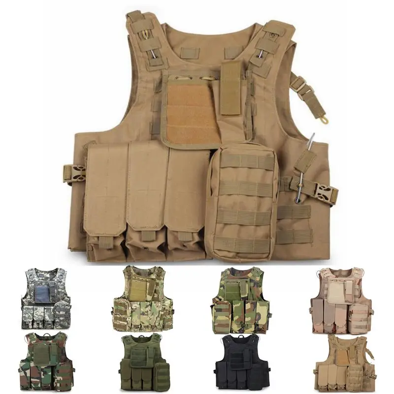 

Tactical Body Armor Hunting Vest Amphibious Plate Carrier Vest Paintball Airsoft Men Molle Vests