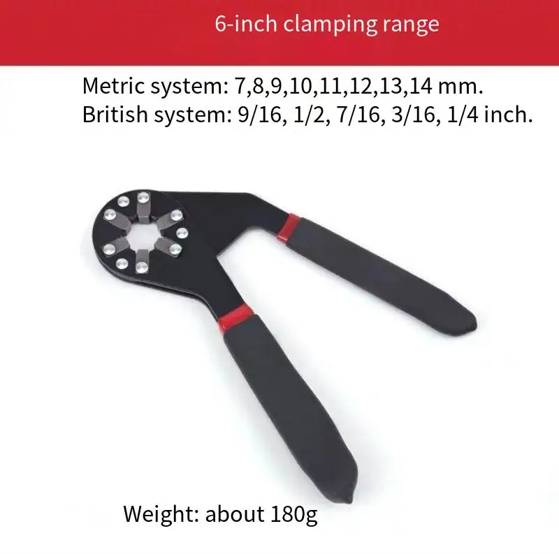 6/8 Inch Magic Wrench Household Maintenance Adjustable Wrench Twisting Hand Clamping Socket Outer Hexagonal Multifunctional Tool