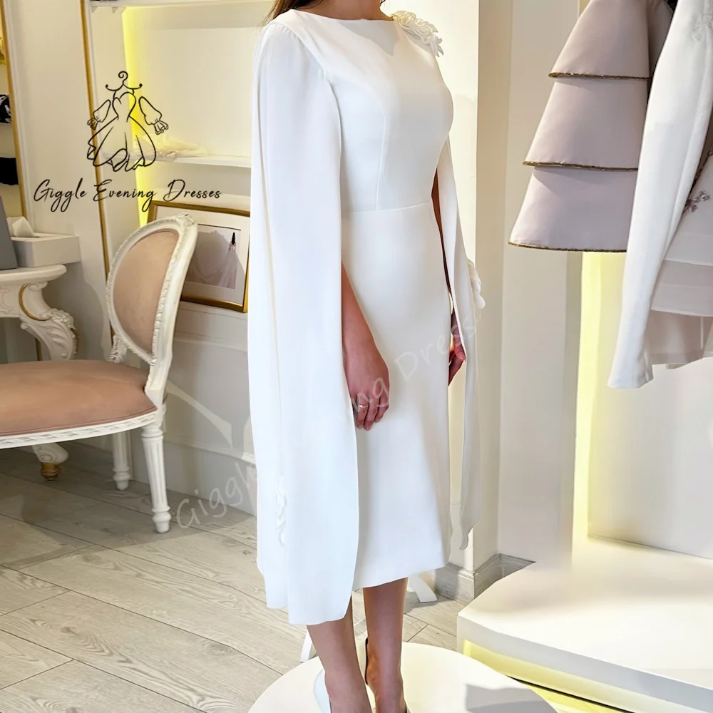 Giggle Chiffon A-line O-neck Lace Appliques  Classic Elegent Prom Gown Knee Length Evening Party Dresses for Women 2023