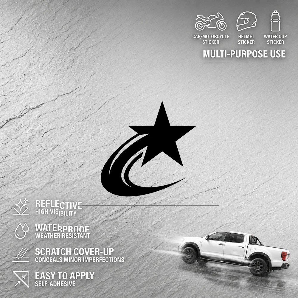 Black Star Comet Tail Speed Lines Motorcycle Car Vinyl Decal Sticker Racing Graphic Auto Body Art