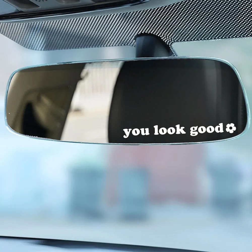 1pc You Look Good Car Stickers for Rearview Mirror Self Affirmation Vanity Mirror Vinyl Decals Auto Window Creative Decoration