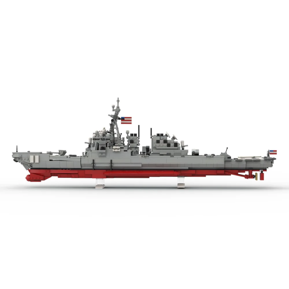 MOC Militär Kriegsschiff DDG 51. Arleighs Burkes Flight I Version Bausteine Modell Raumschiff Ziegel Zusammengebautes Spielzeug Kinder Geschenk