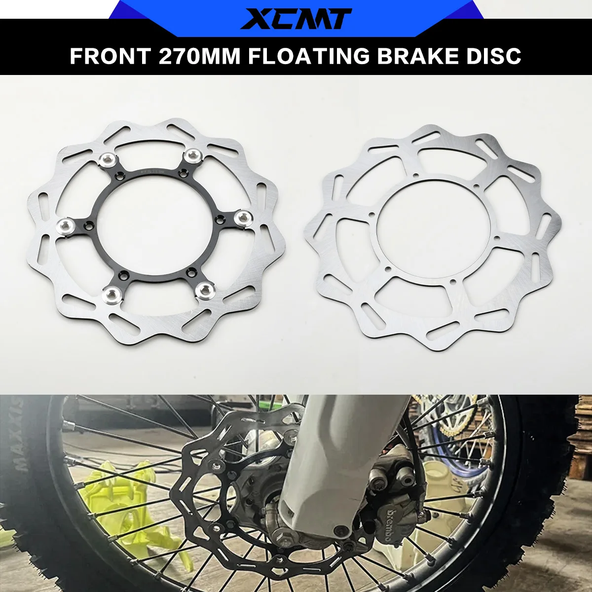 

Передний плавающий тормозной диск 270 мм для Yamaha - подходит для YZ125, 250, YZ250F, 450F, YZ250X, WR250F, 450F, WR125, 250. Запчасти для мотокросса.
