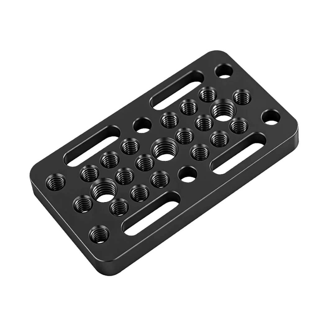 Multifunktionale Schnellwechsel-Montageplatte mit 1/4" 3/8" Schraubenlöchern aus Aluminiumlegierung für DSLR-Kamera-Stativhalterung – Detail 12