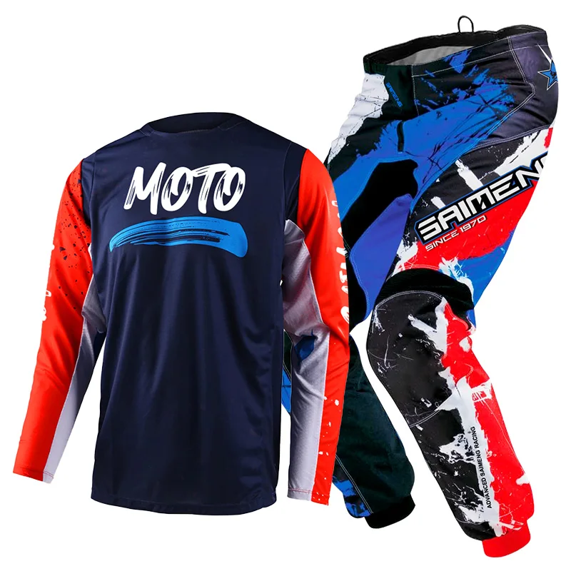 motocross gear set adult Off-road cross MX MTB Enduro Mens Kits Women Motorcycle Combo green blue red yellow black Jersey Pant