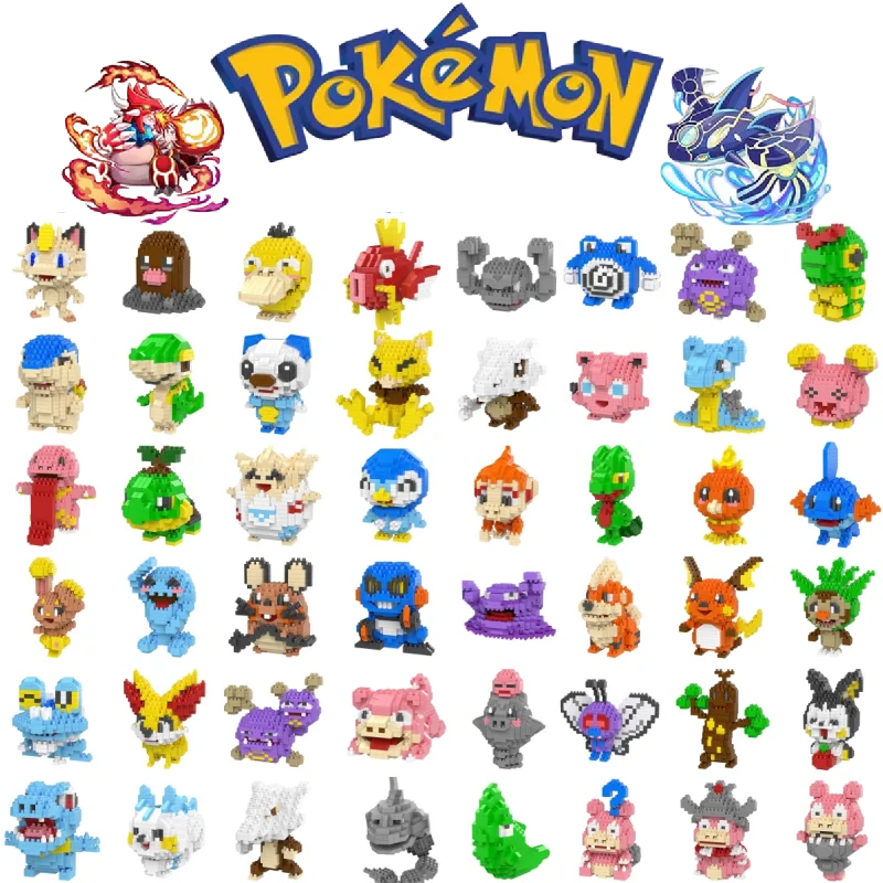 Pokemon Small Blocks Nanoblock Charizard Kyogre Groudon Rayquaza Model Education Graphics Toys For Kids Birthday Gift