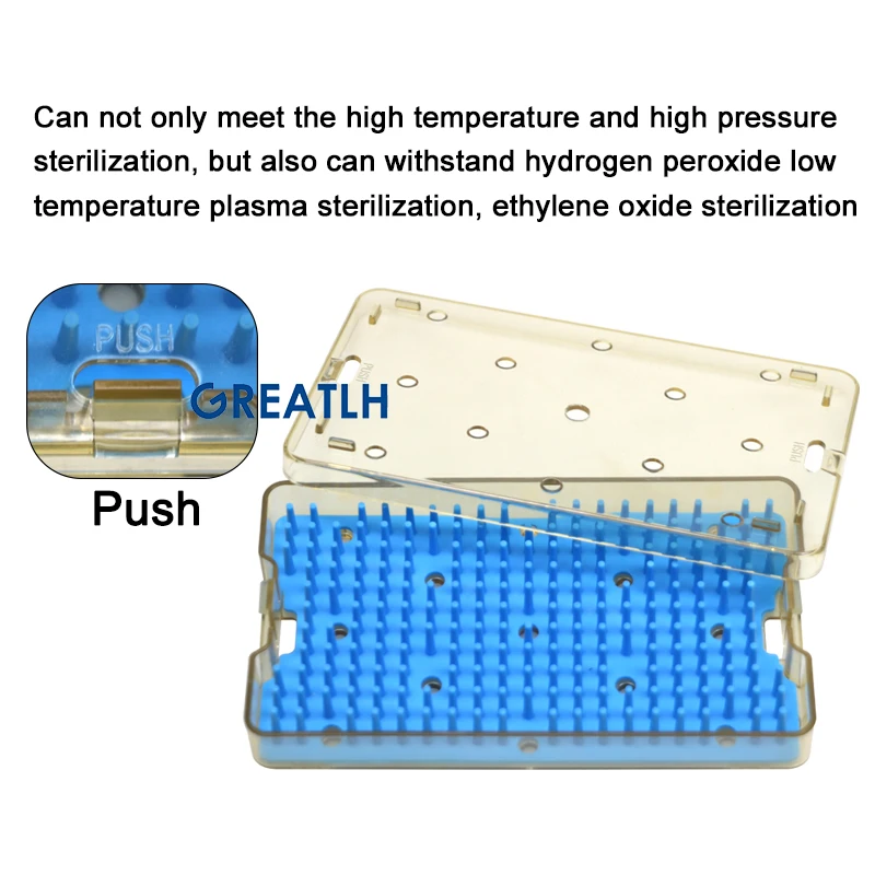 GREATLH Sterilizing Trays Box Autoclave PPSU with Silicone Pad Single/double Layers Ophthalmic Dental Orthopedic Instruments