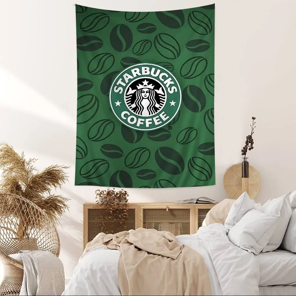 Tapeçaria Colorida S-Starbucks para Pendurar na Parede, Tapeçaria Hippie Barata, Tapeçarias Boêmias, Folhas de Tapeçaria Mandala