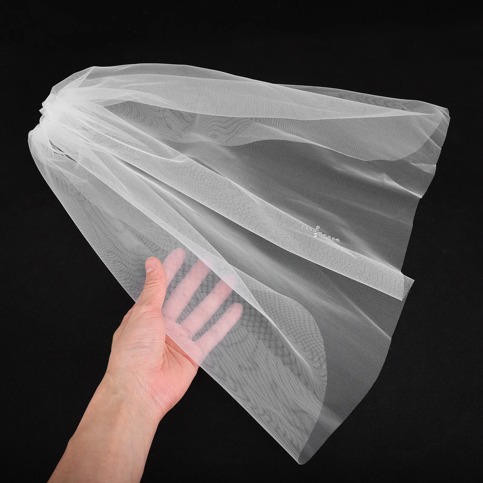 

Cross Hair Comb Tulle Flower Veil Floral Design Baptism Wedding Veil Little Hair Clips