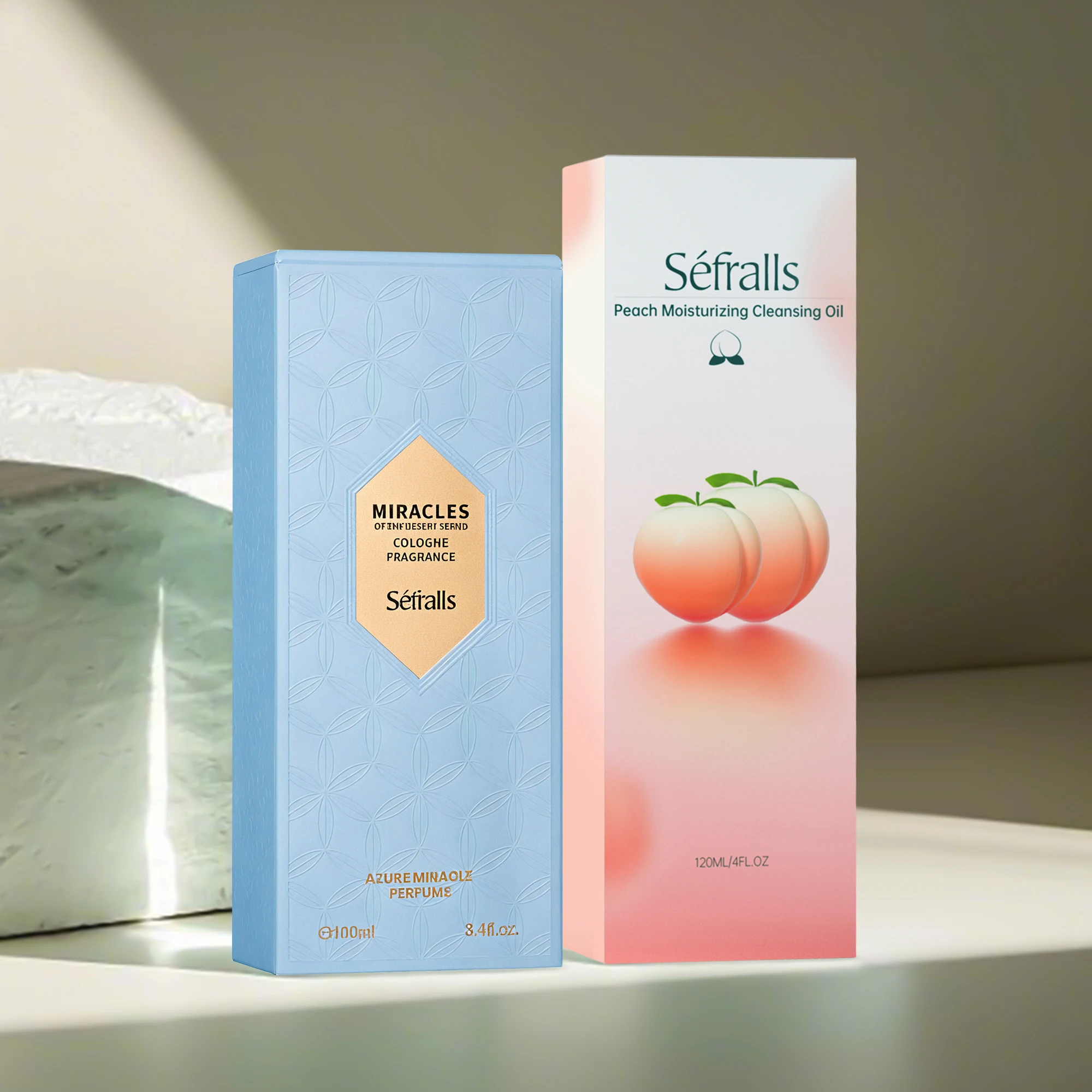 Séfralls AZURE MIRACLE PERFUME COLOGNE FRAGRANCE+Peach Moisturizing Cleansing Oil 100ml+120ml Make up and Cologne Perfume