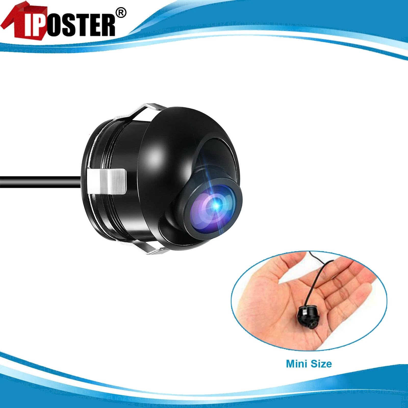 

iPoster Mini 360 Rotate Car Front/Rear View Camera Backup Reverse Glass Lens Waterproof Night Vision 12v For Car SUB Rv