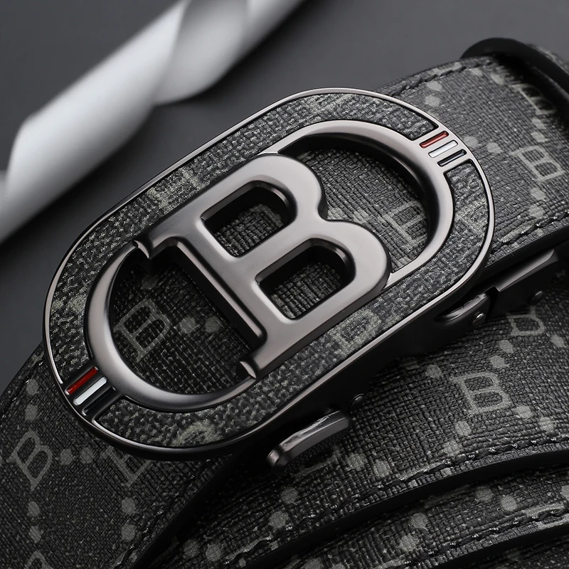 패션 B 레터 자동 버클 벨트 남성용 모노그램 프린트 - Leather Works Belt 리뷰 및 가격
