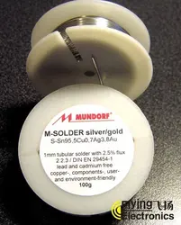 10 Meters Original German Mundorf Mcap Silver Gold Soldering Wires 3.8% silver Wire diameter 1.0mm Solder wire for audio