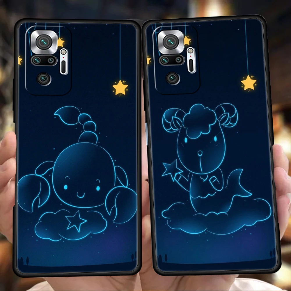 Cartoon Constellation Phone Case Cover for Redmi 14C 10C Note 14 13 12 10 11 Pro Plus 7 8T K40 K50 Gaming Pro Plus 5G Soft Shell