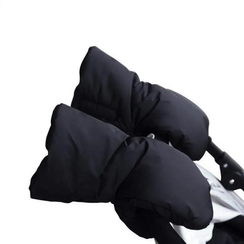 N80C Winter Pram Gloves Pushchair Hand Muff Warm Fur Fleece Pram Mitten Baby Cart Outdoor Glove Stroller Accessories