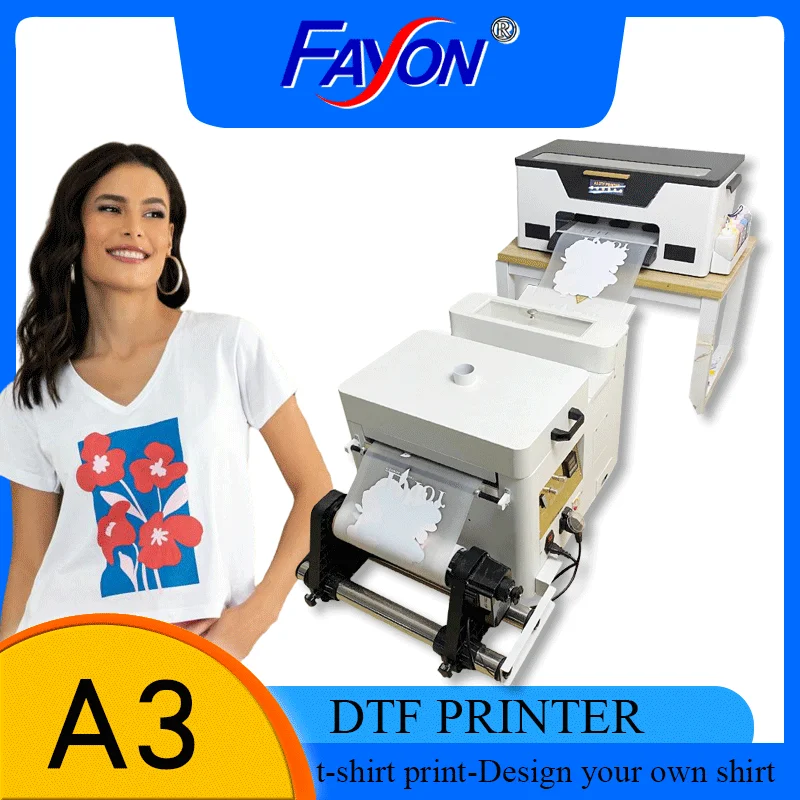 3 in 1 T-shirt DTF Printer 1440dpi A3 Impresora Size Garment Business