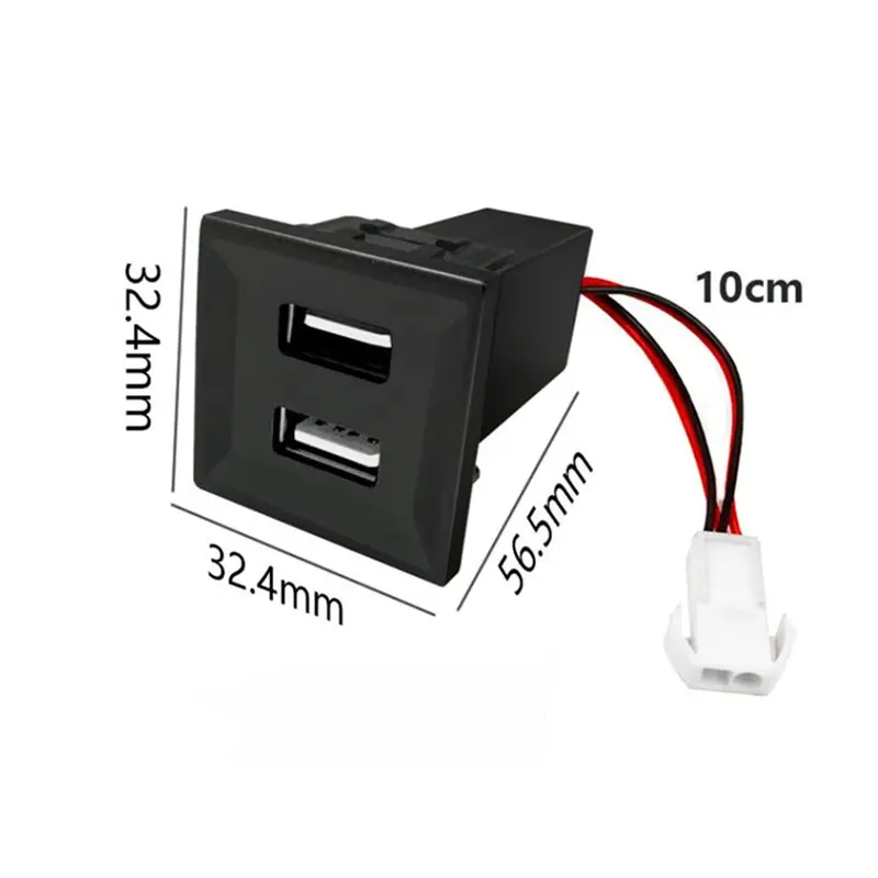 2X For VW T5 Transporter 2003-2009 Car Dual USB Adapter Socket Phone For ASR Dash Blank Switch