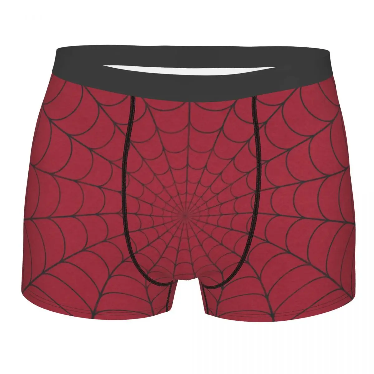 Custom Classic Red Spider Web Pattern Underwear Men Breathable Boxer Briefs Shorts Panties Soft Underpants For Homme