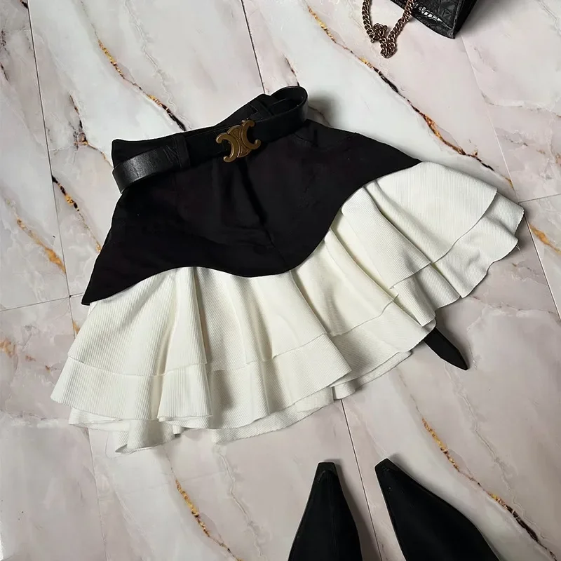 

Women's Clothing 2025 Summer New Ruffle Leaf Edge Cake Small Short Skirt High Waist Denim Skirt