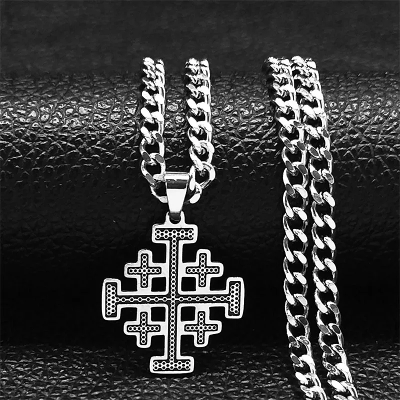 European American Style New Design Cross Pendant Necklace Stainless Steel Necklaces Fashion Elegant Jewelry Trendy Accessory