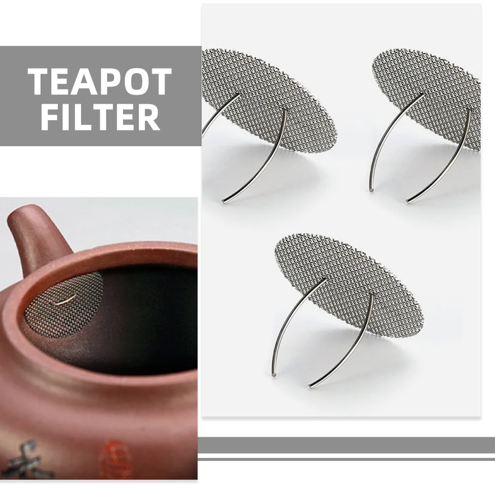 

5Pcs Stainless Steel Tea Filter Mesh Strainer for Loose Leaf Tea Teapot Infuser Single Hole Replacement Kettle Insert