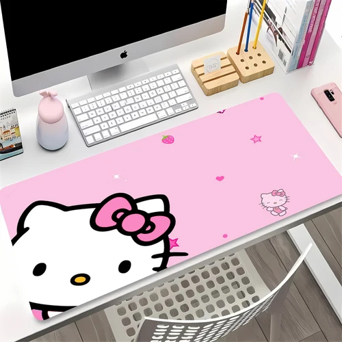 Imagen 1 del producto Alfombrilla de ratón rosa de Hello Kitty Sanrio, bonita alfombrilla de escritorio, accesorios para juegos de PC, alfombrilla para teclado, alfombrilla para ratón de gabinete de jugador de Anime Kawaii, alfombra HD