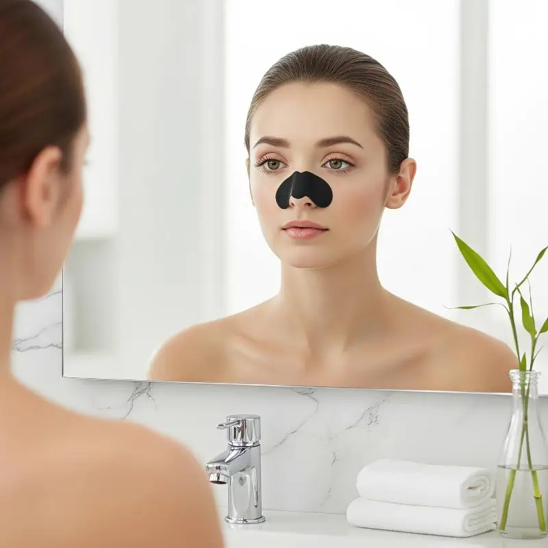 Bamboo Charcoal Blackhead Remover Nose Strips Oil Control Deep Pore Cleansing for Daily Home Skincare Travel Use