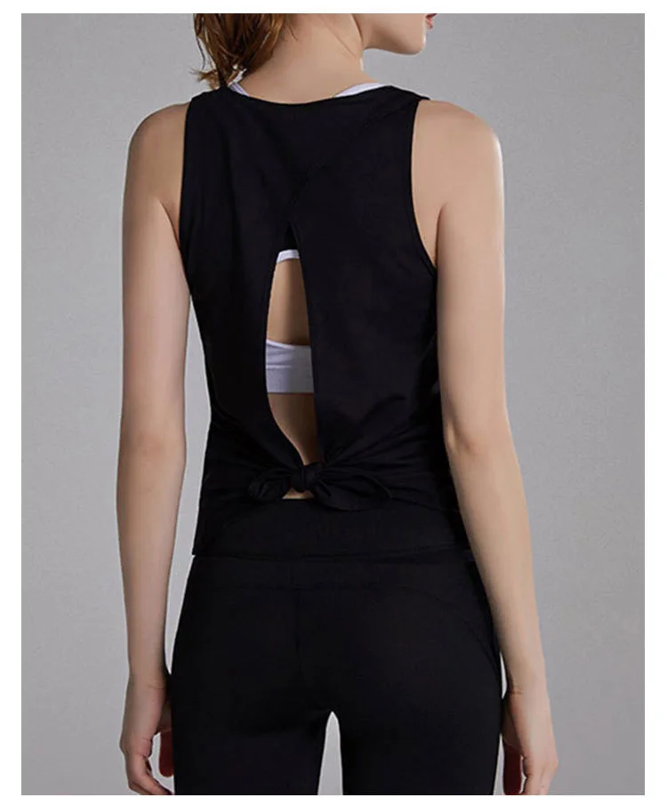 Sportweste für Damen, schnelltrocknender Laufanzug, ärmellose Yoga-Kleidung, schöner Rücken und Oberbekleidung, Bluse, locker und schmal geschnitten. – Detail 6