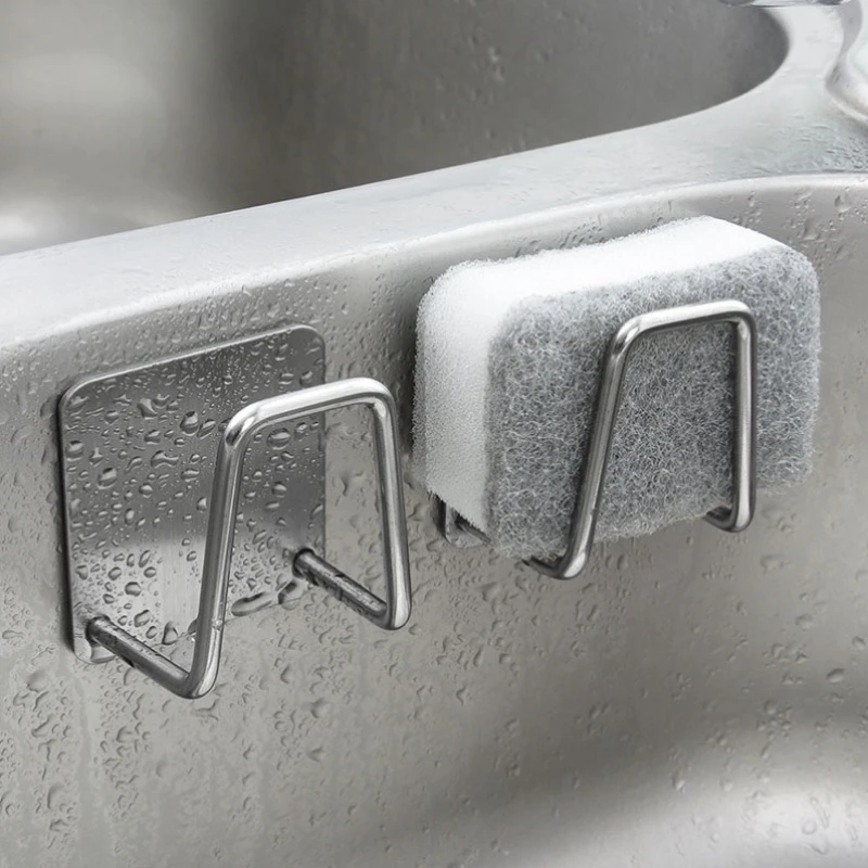 Nuevo Escurridor de Esponjas - Soporte para Esponjas y Estropajos de Acero Inoxidable 304 para Fregadero de Cocina, Estante de Almacenamiento para Cubierta de Fregadero