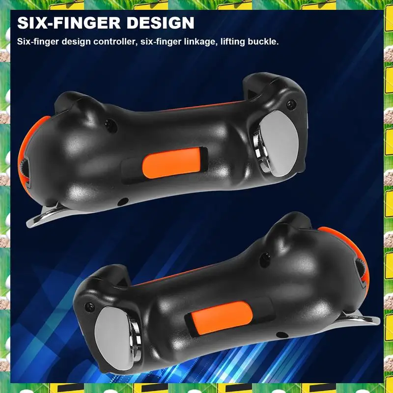 3C Electron Six Finger For Ipad PUBG Controller Capacitance Adjustable Mobile Game Trigger L1R1 Button Gamepad Joystick Grip,Six