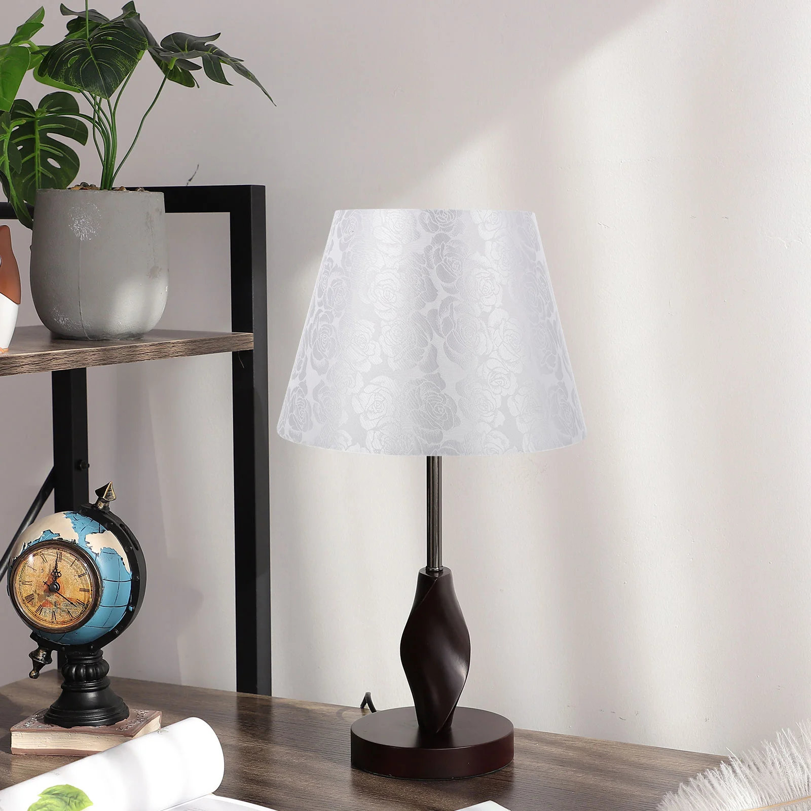 

Flower Embroidery Jacquard Lampshade Premium Material Soft Light Romantic Atmosphere Bedroom Living Room Decorative Accessory