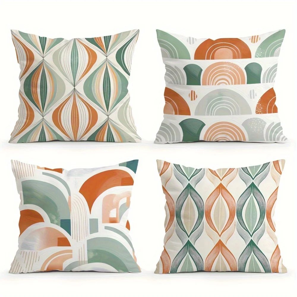 Geometric abstraction theme Single-sided printing Short plush Suitable for living rooms bedrooms sofas (excluding pillow cores)