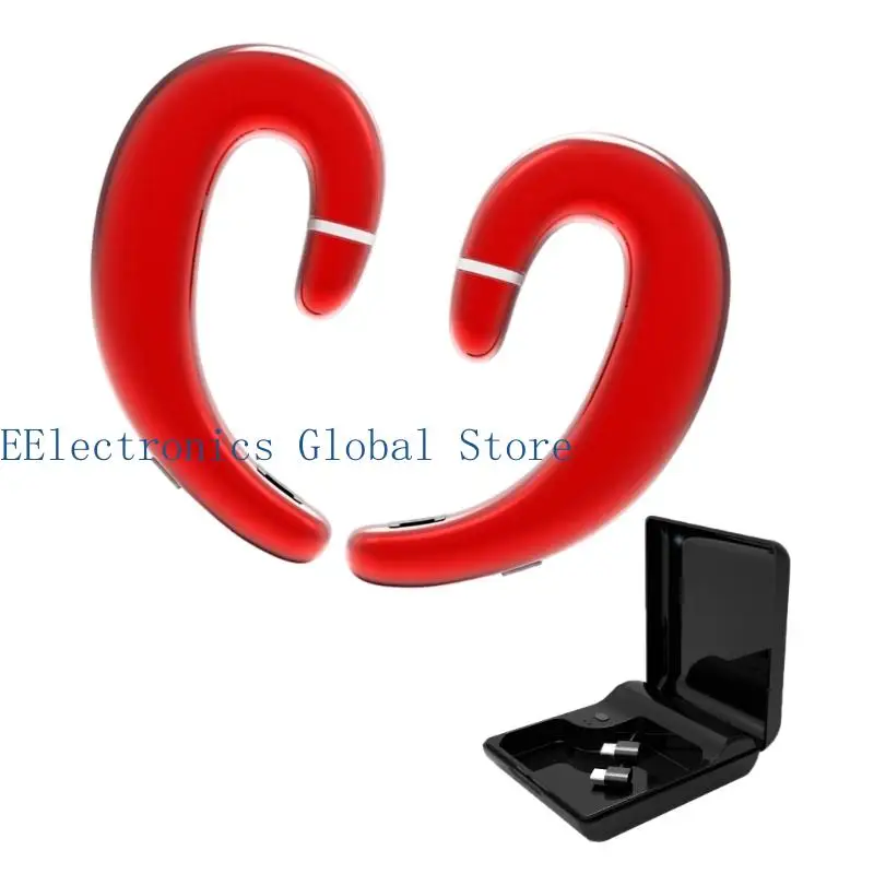 462B Open Ear Wireless Headphones with Charging Case, Ear Hook Earphones with Key Controls for Running, Travel and Commute