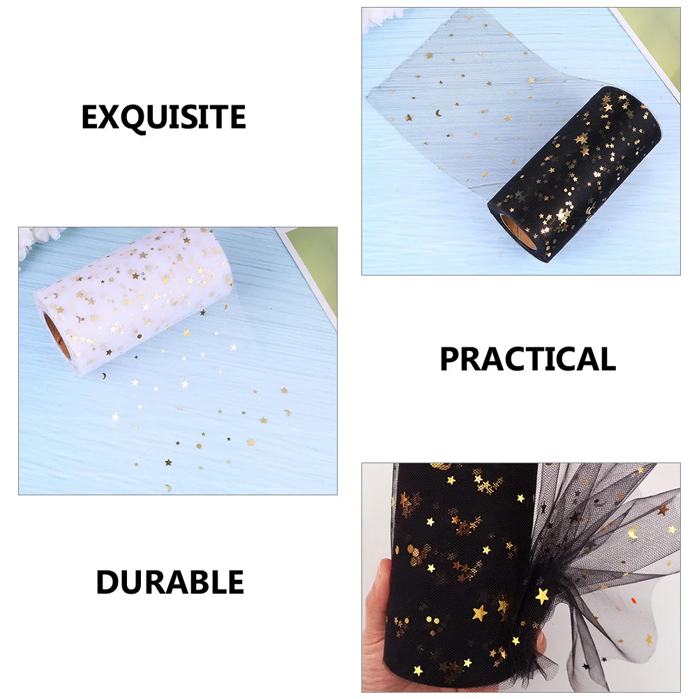 

2 шт., рулон тюлевой ткани со звездами и блестками, декоративный тюль премиум-класса для свадебной юбки, украшения своими руками, товары для вечеринок